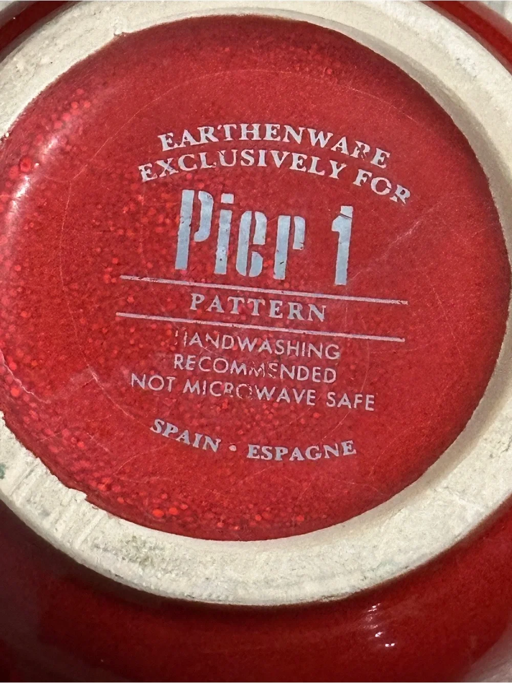 Pier 1 Red Coffee Mugs Set of 2 Earthenware Spain Dishwasher Microwave Safe